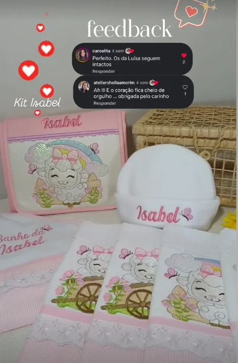 Feedback real no Instagram: Kit Isabel bordado.